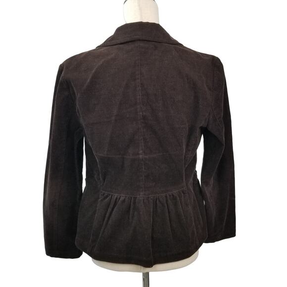 Talbots Dark Brown Button Front Corduroy Jacket Blazer Lined Excellent Size 8 p - Picture 2 of 9